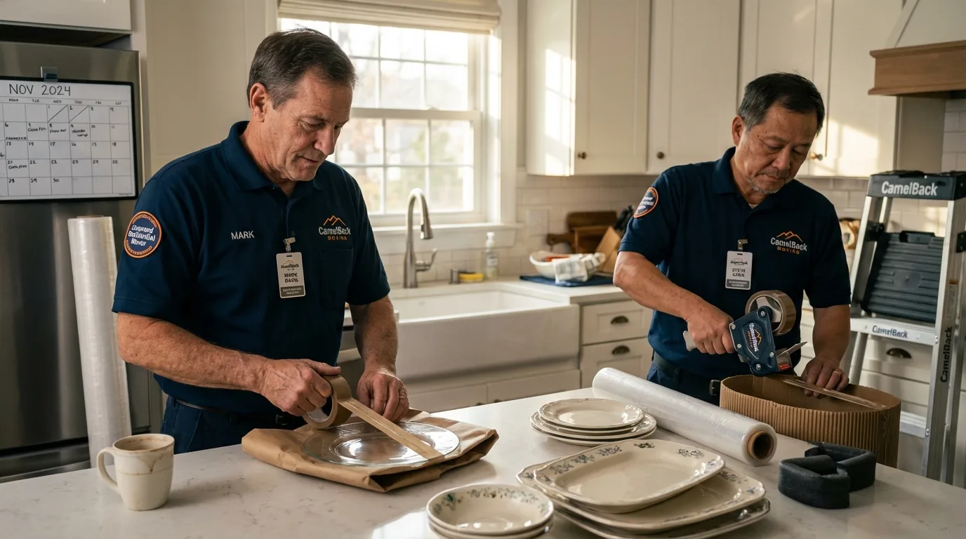 Professional crew packing kitchen dishware in Aliceville, AL